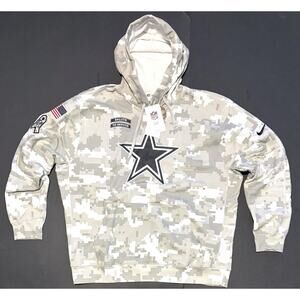 Nike Dallas Cowboys Salute To Service Hoodie Mens Sz 3XL NWT Arctic Camo Wht Gry